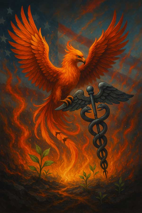 A new vision for American health—rooted in courage, rising from fire.